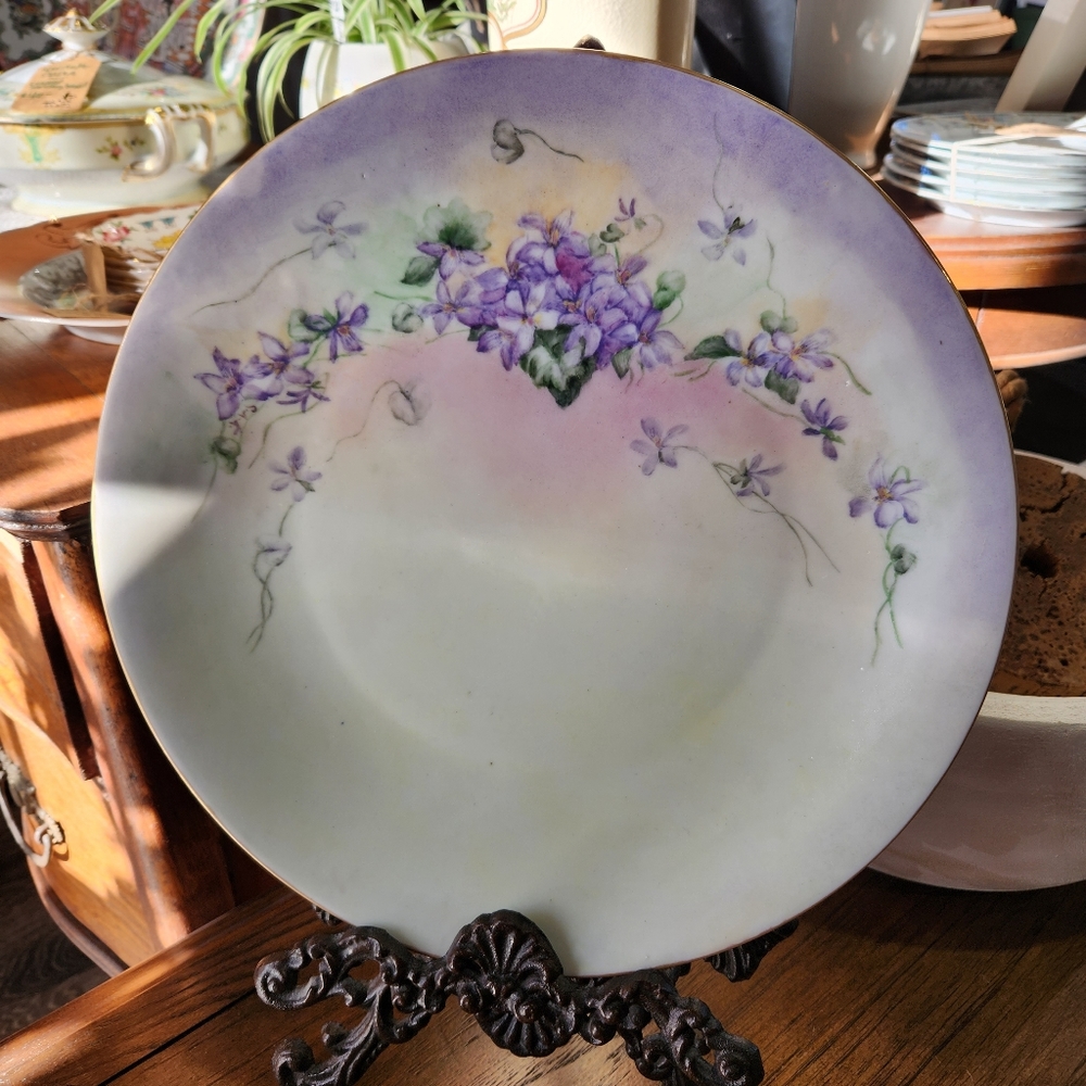 Antique B&Co (France) Hand-Painted Plate (12")